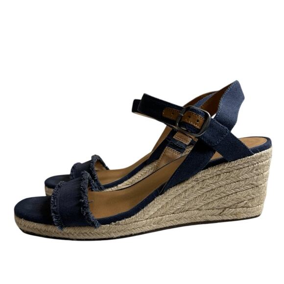Lucky Brand Marceline Wedge Sandals Navy Women’s Size 11M - Picture 1 of 10